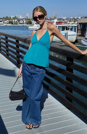 Emerald Edith Halter Tank Top image number 4