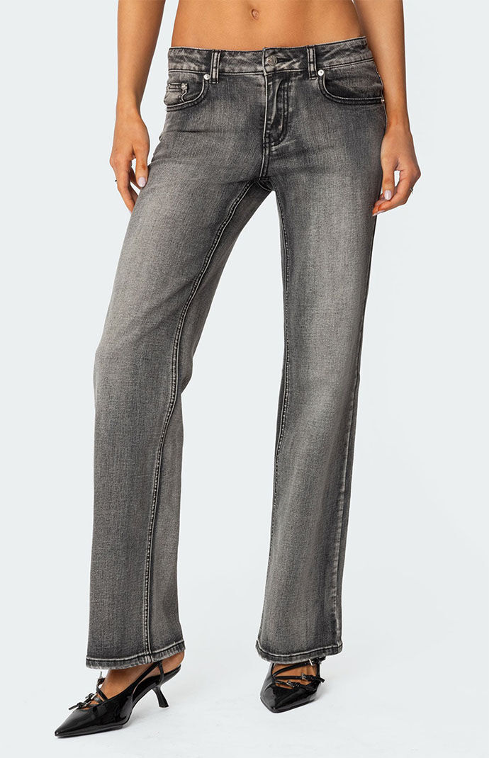 ★E.B.M★ Bootcut washed denim pants EMP5DPT030 Edikted Bootcut Washed Low Rise Jeans | PacSun
