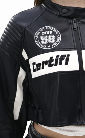 Max Black Moto Faux Leather Jacket image number 5