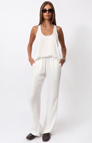 White Deep U Tank Top image number 4
