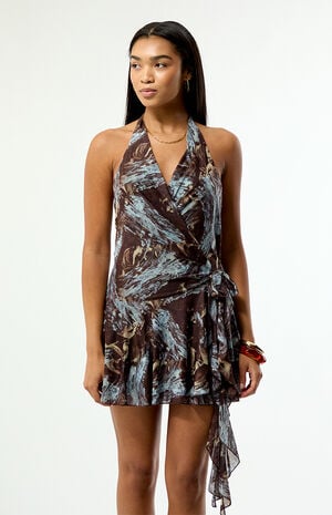 Nikki Printed Wrap Mini Dress image number 2