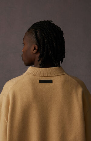 Sand Long Sleeve Polo Sweater image number 3