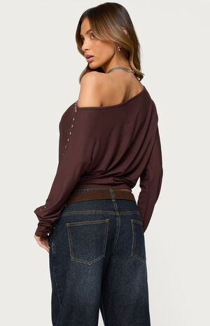 Paola Off Shoulder Stud Top image number 3