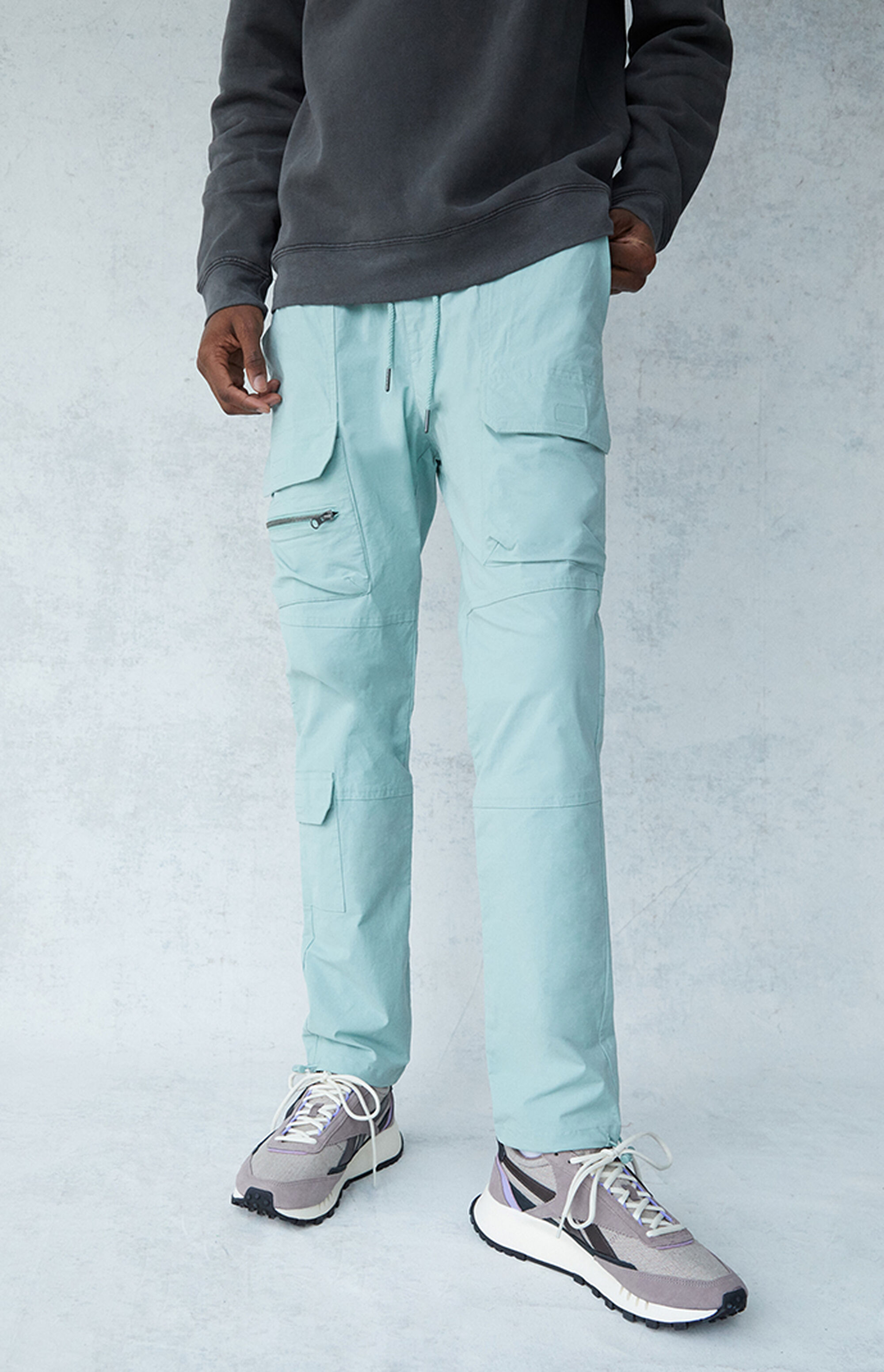 pacsun blue cargo joggers