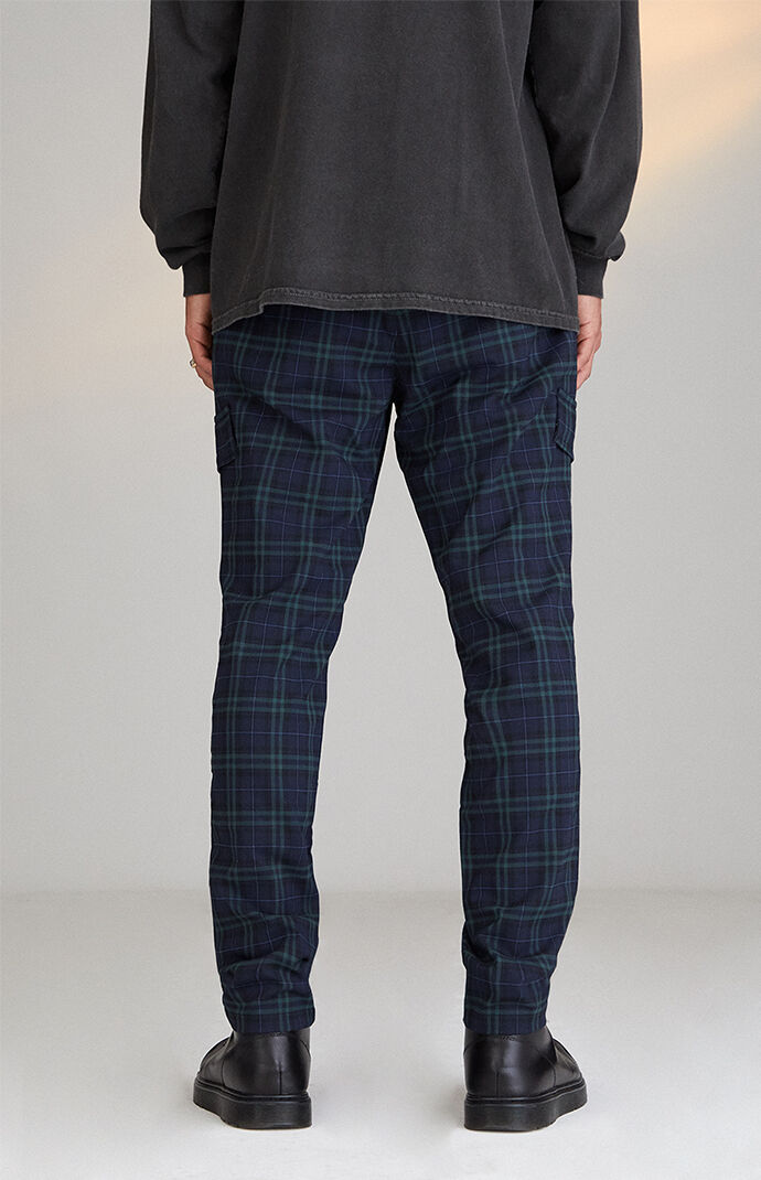 Navy discount plaid trousers