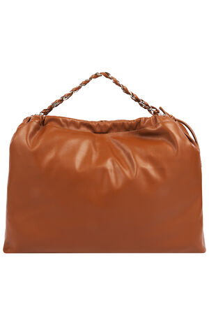 Cognac Vintage Chain Soft Hobo Bag image number 4