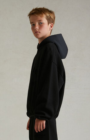 Essentials Black Nylon Fleece Hoodie image number 3