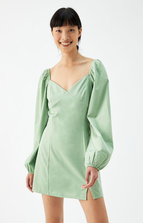 Bustier Slit Satin Mini Dress