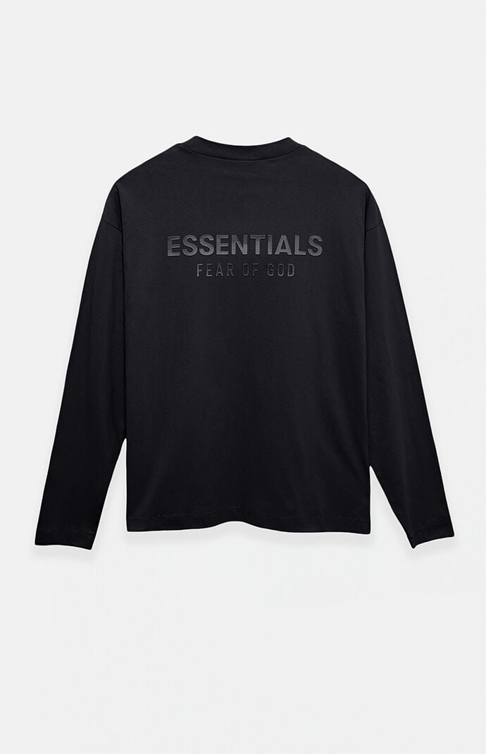 Fear of God ESSENTIALS Jet Black Classic Fit Long Sleeve T-Shirt