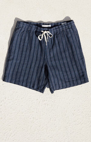 Blue Linen Volley Shorts image number 1