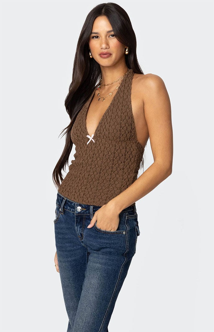 Edikted Willow Textured Halter Top