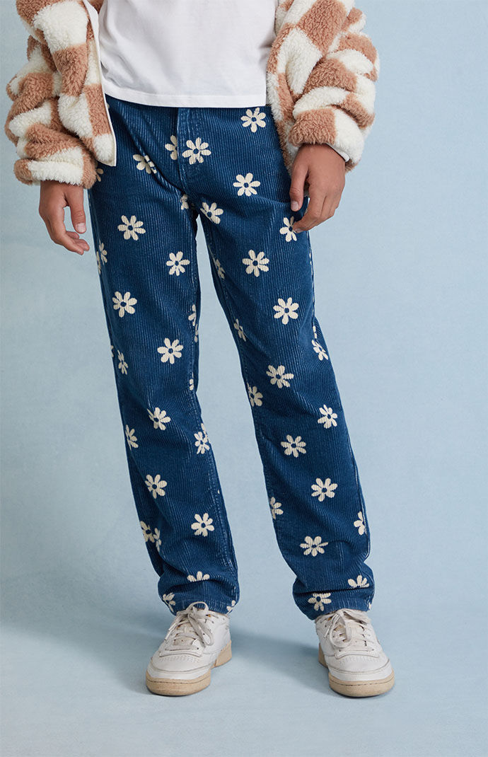 Pacsun Kids Flower Corduroy Straight Leg Jeans | PacSun