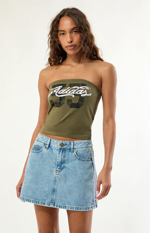 Light Indigo Mid Rise Denim Mini Skirt image number 3