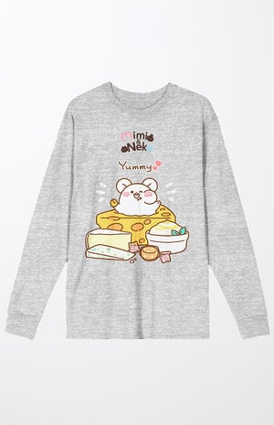 Mimi & Neko Nezu Eating Long Sleeve T-Shirt image number 1