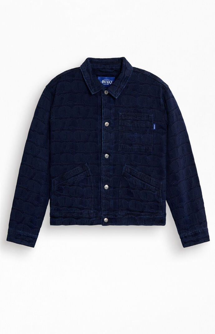 Awake NY Navy JacquardÂ DenimÂ Jacket