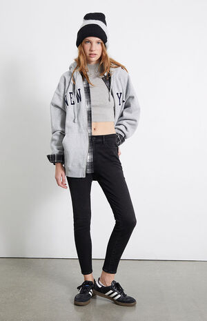 Black High Waisted Ankle Jeggings image number 1