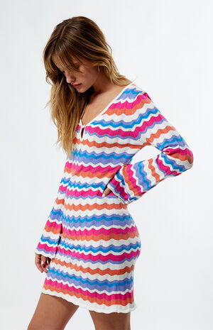 Wilma Pointelle Knit Long Sleeve Mini Dress image number 1