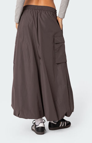 Bubble Cargo Nylon Maxi Skirt image number 4