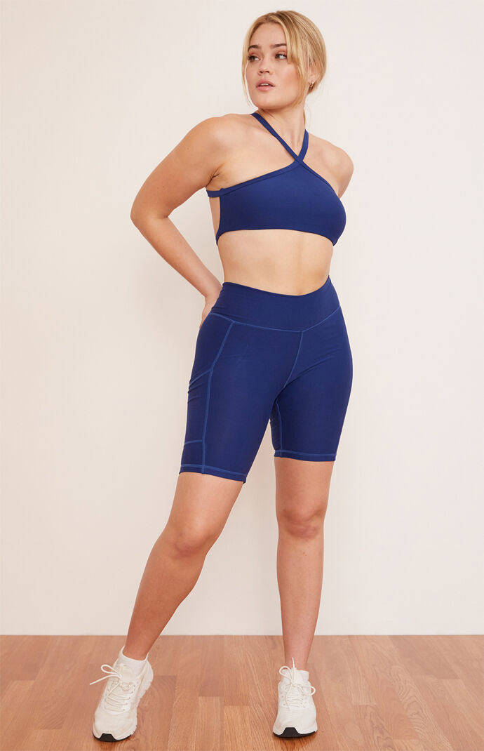 Eco Indigo Pyramid Sports Bra