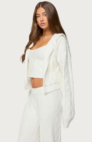 Louise Cable Knit Hooded Cardigan image number 2