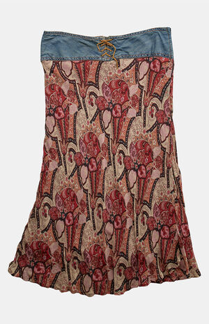 Red 2000s Y2K Midi Skirt image number 1