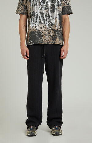 Black Landon Houndstooth Baggy Sweatpants image number 2