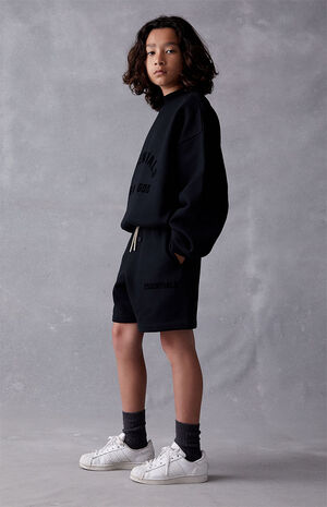 Essentials Jet Black Sweat Shorts image number 6