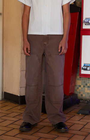 Brown Baggy Carpenter Jeans image number 3