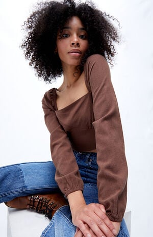 Long Sleeve Bodice Woven Top image number 2