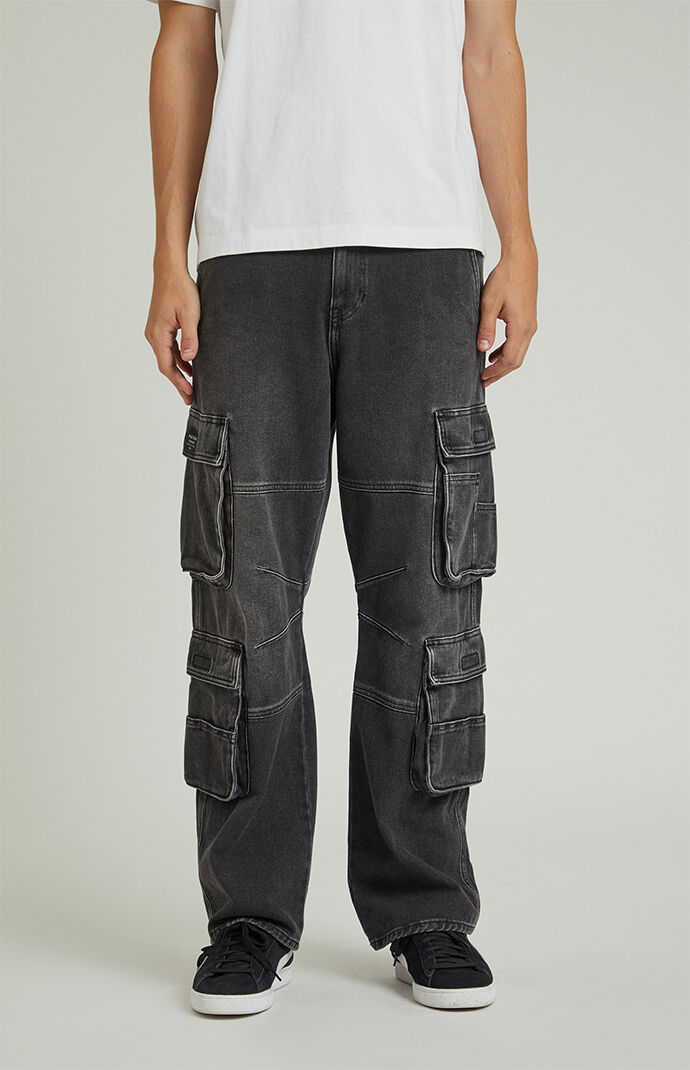 PacSun Black Wash Baggy Cargo Jeans | PacSun