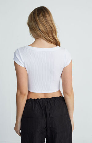 Samantha Cropped Waffle Knit T-Shirt image number 3