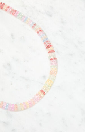 Pink Beaded Choker Necklace image number 4