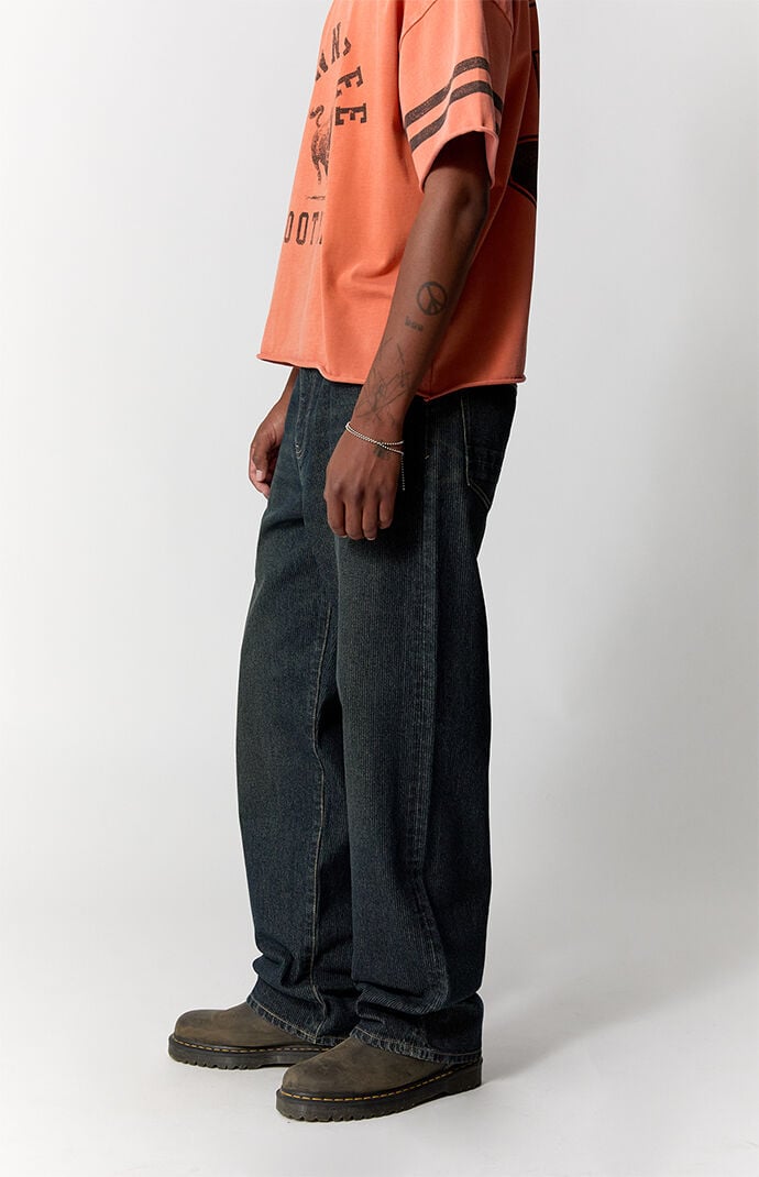 Pacsun Dylan Baggy Jeans Pinstripe Dark Blue