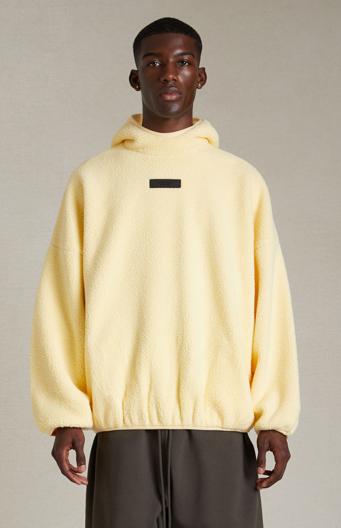 Fear of God Essentials Garden Yellow Polar Fleece Hoodie PacSun