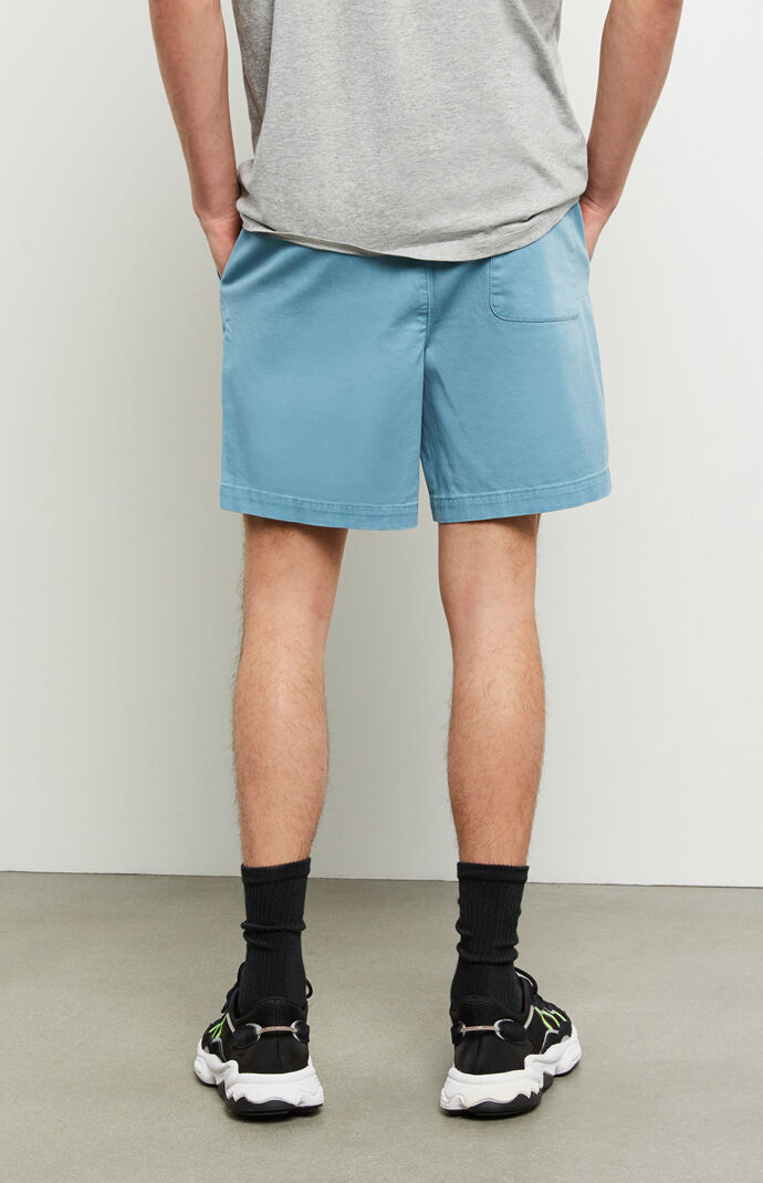 Blue Stretch Twill Volley Shorts