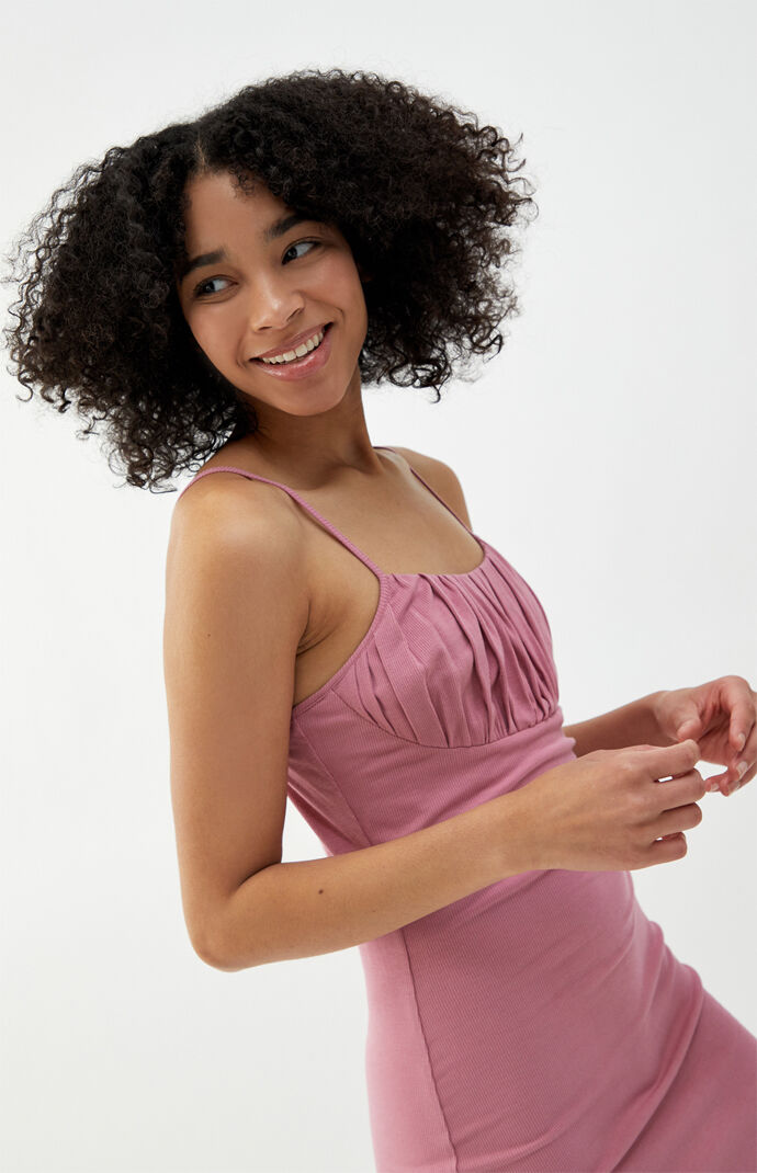 Shirred Knit Mini Dress