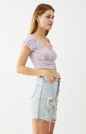 Effie Button Up Crop Top image number 3