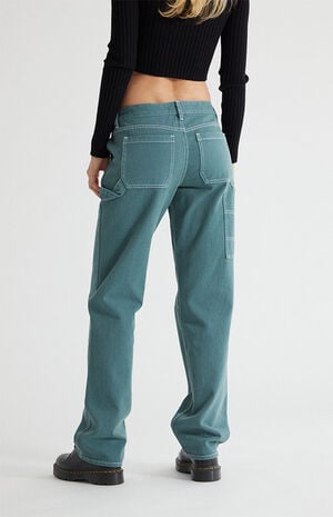 Teal Low Rise Carpenter Pants image number 3