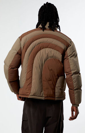 Warped Brown Puffer Jacket image number 4