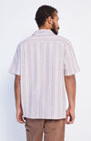 SS Palma Linen Camp Shirt - Island Brown Stripe