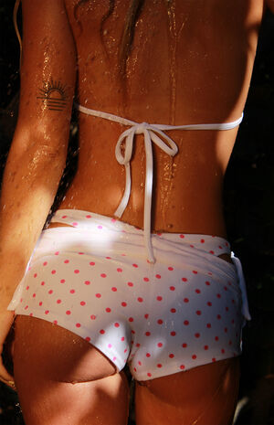 Pink Polka Dot Low Rise Bikini Bottom image number 3