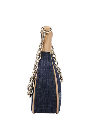 Bailey Dark Denim and Faux Leather Hobo Bag image number 5
