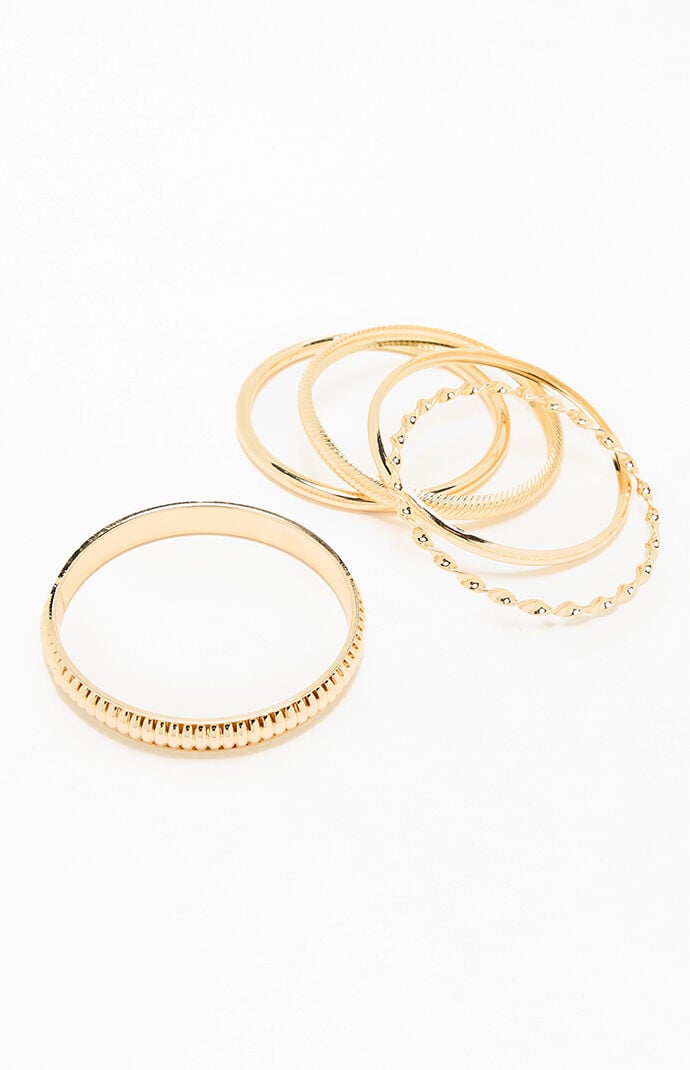 Pacsun Evelyn Metal Bangle Set In Gold