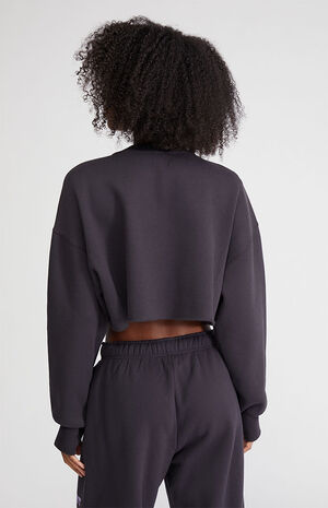 By PacSun Crest Wide Neck Cropped Sweatshirt image number 3