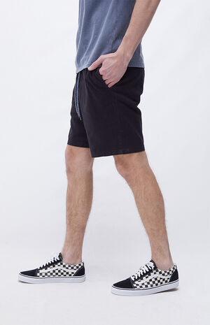 Twill Black Drawstring Shorts image number 3