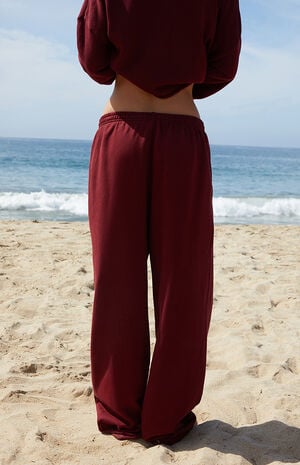 Burgundy Anastasia Baggy Sweatpants image number 3