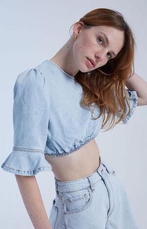 Comfort Denim Crop Top image number 3