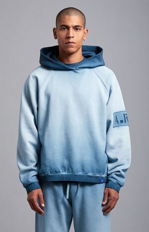 Blue Vintage Wash Heavyweight Oversized Fleece Hoodie image number 2