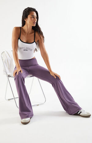 PAC 1980 PAC WHISPER Active Fold-Over Waistband Flare Yoga Pants