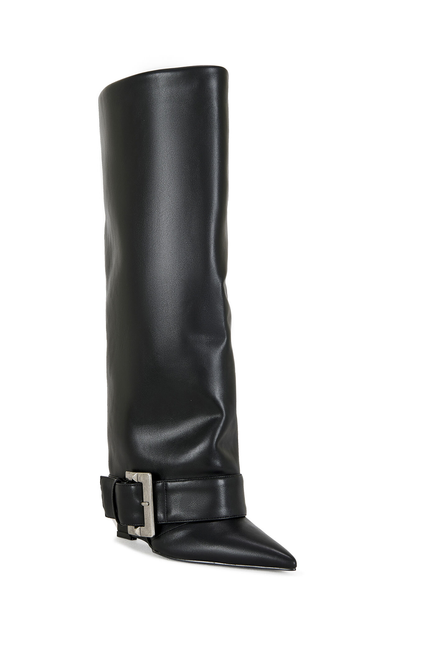 AZALEA WANG Antonina Black Wedge Tall Boots